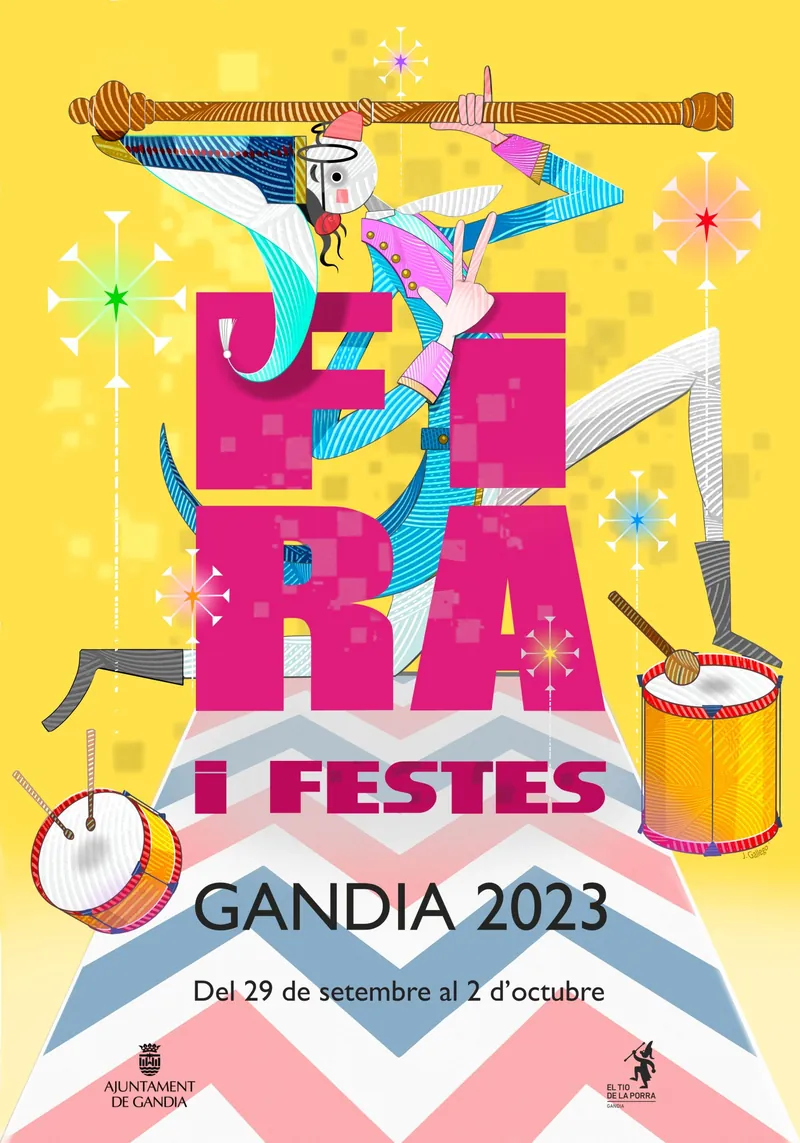 Cartel de la Fira i Festes de Gandia 2023, obra de José Gallego